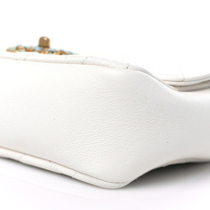 Chanel Lambskin Quilted All Around Flap White Green Multicolor 9 of 10