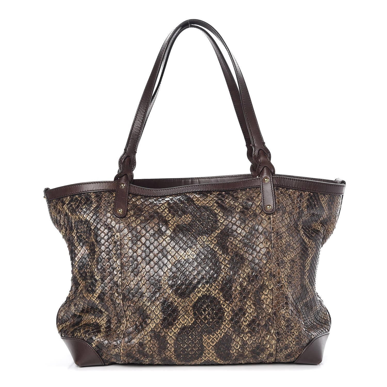 Gucci Python Medium Craft Tote Brown 349053 – FASHIONPHILE