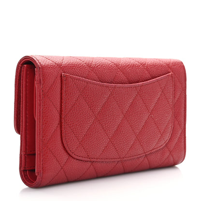 Chanel Caviar Quilted Large Flap Wallet Red 3 of 11