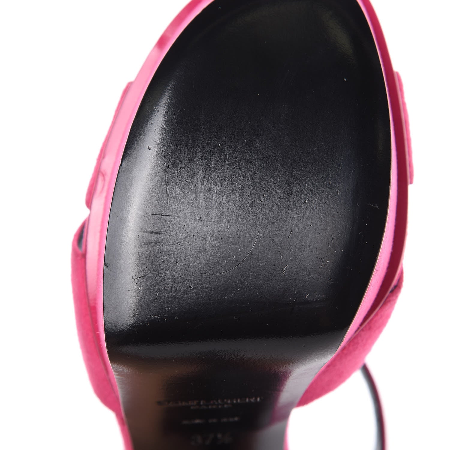 Saint Laurent Suede Bow Bianca 105 Platform Sandals Heels 37.5 Bubblegum 12 of 12