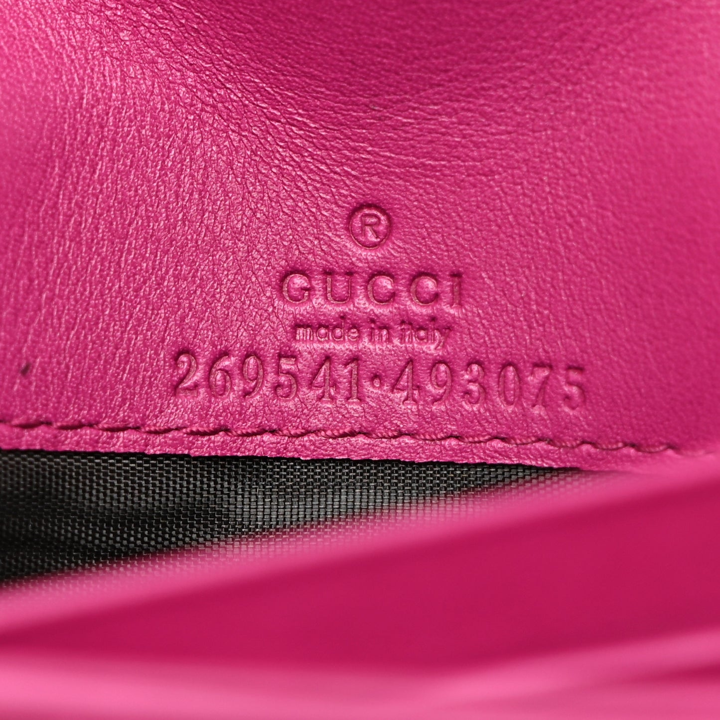 Soft Microguccissima Dice Chain Wallet Bright Bouganville