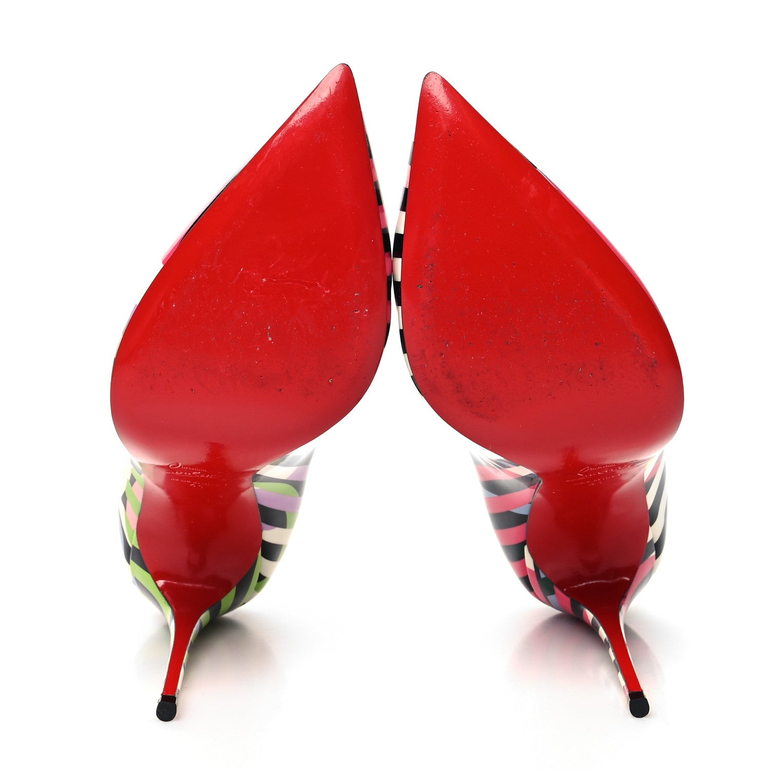 Christian Louboutin Patent Cinestripes Pigalle Follies 100 Pumps 41 Multi 5 of 7