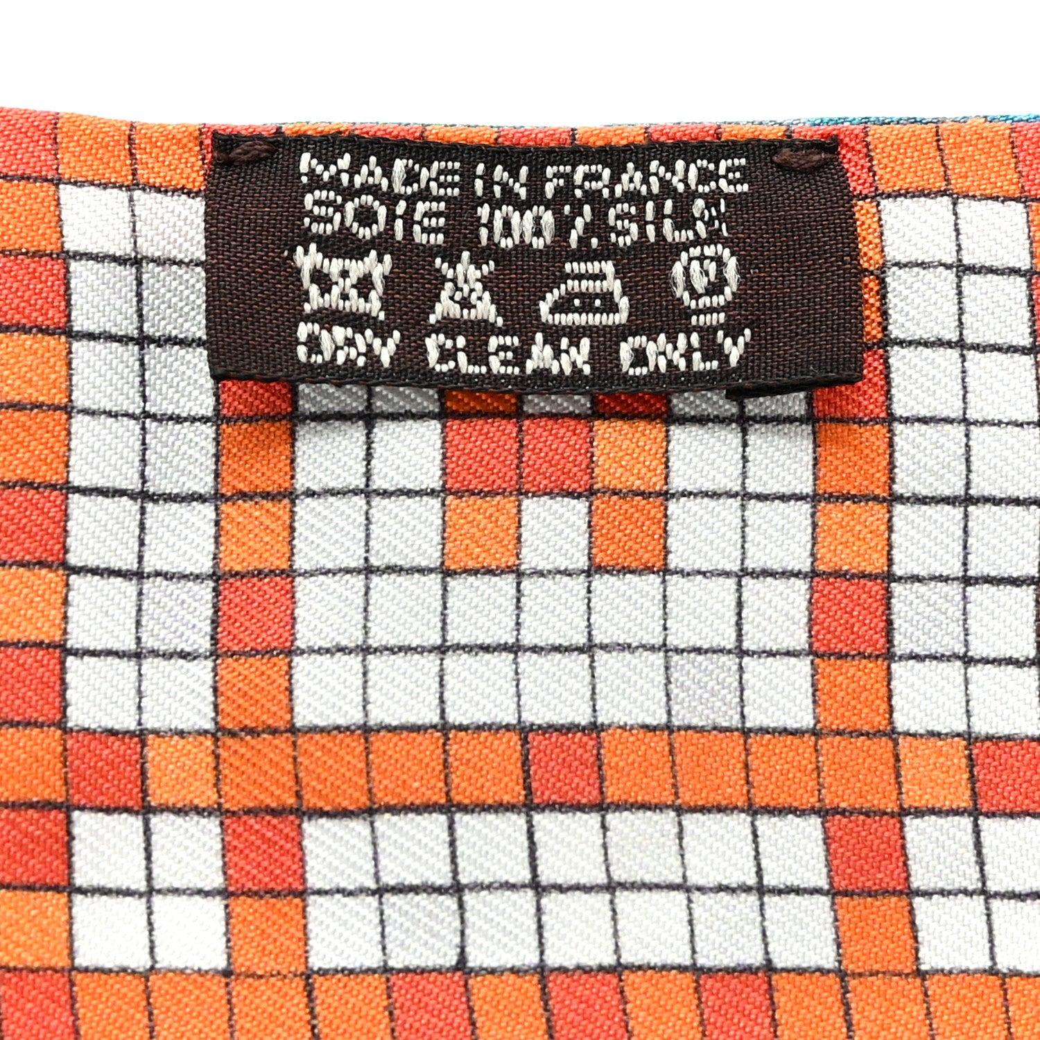Hermes Silk A Beverly Hills Twilly Orange Bleu Blanc 4 of 4