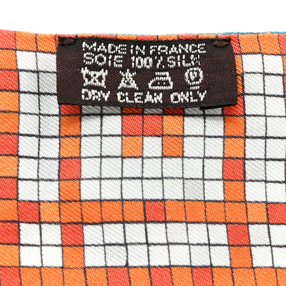 Hermes Silk A Beverly Hills Twilly Orange Bleu Blanc 4 of 4