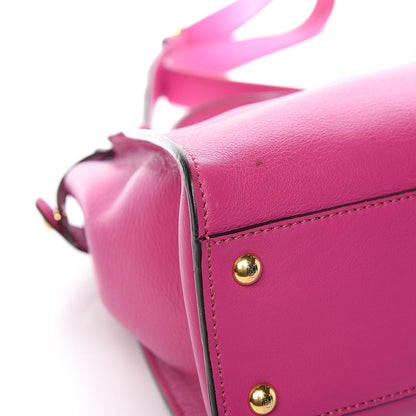 Fendi Vitello Seta Medium Peekaboo Iconic Satchel Magenta 10 of 15