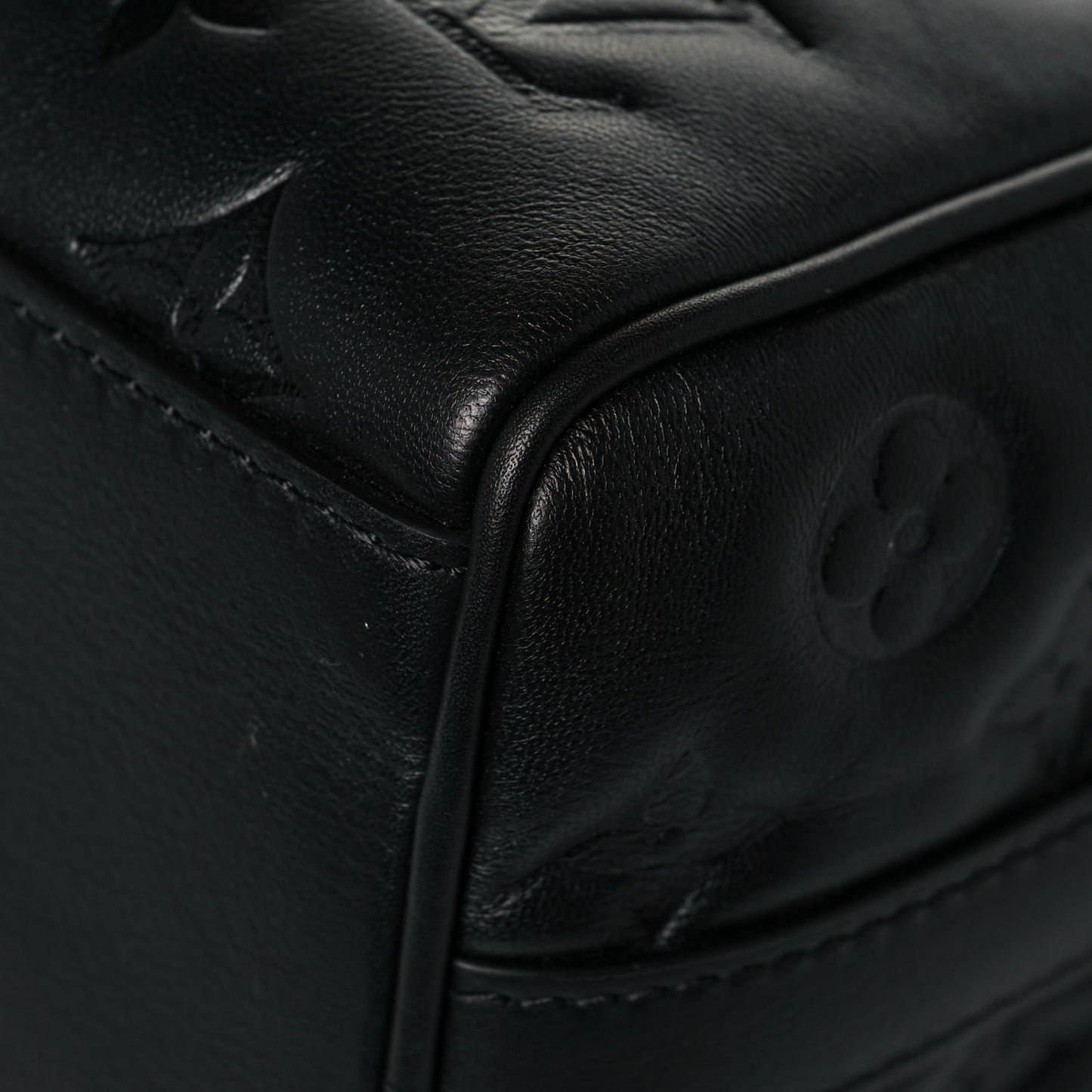 Lambskin Embossed Monogram Speedy 22 Bandouliere Black