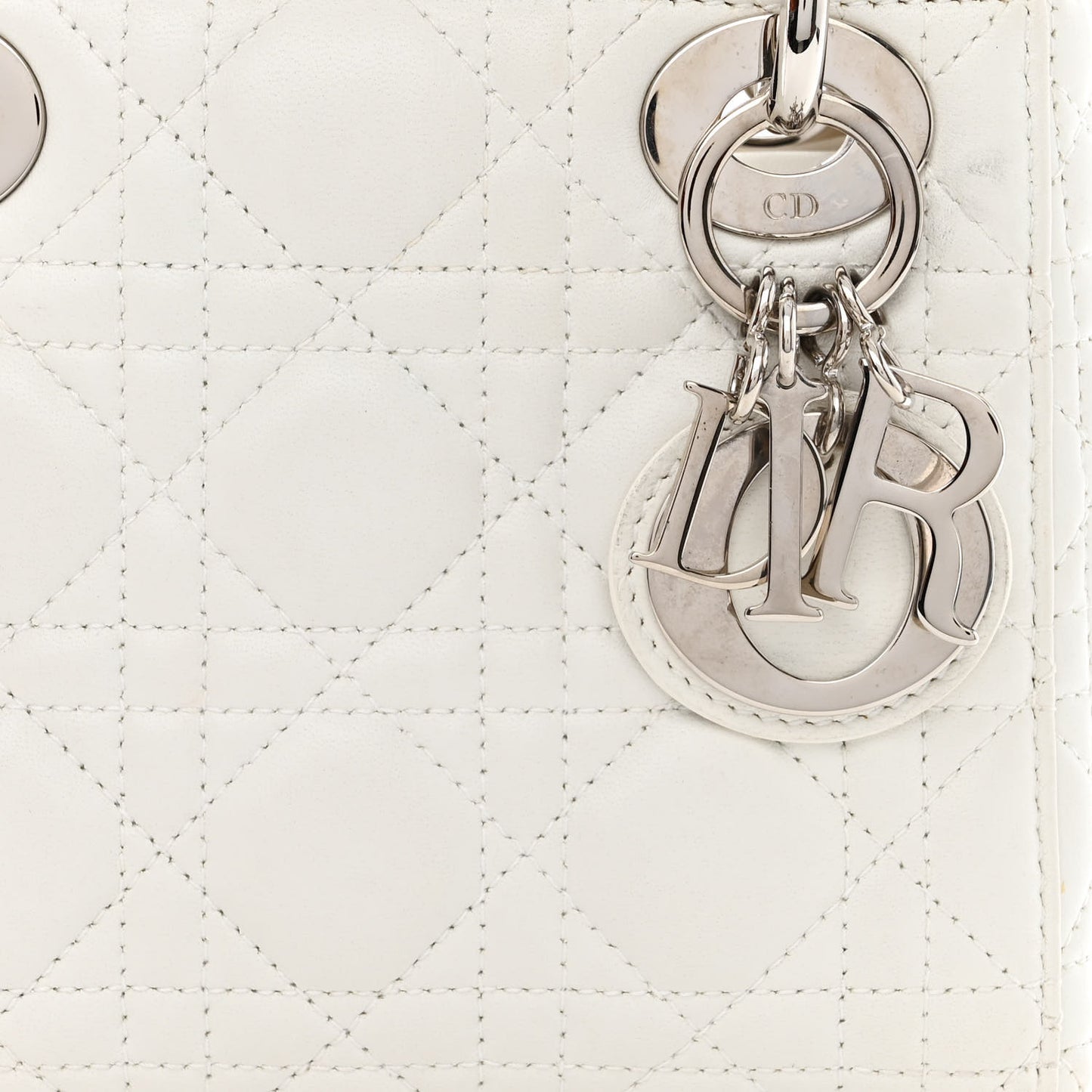 Lambskin Cannage Mini Lady Dior White