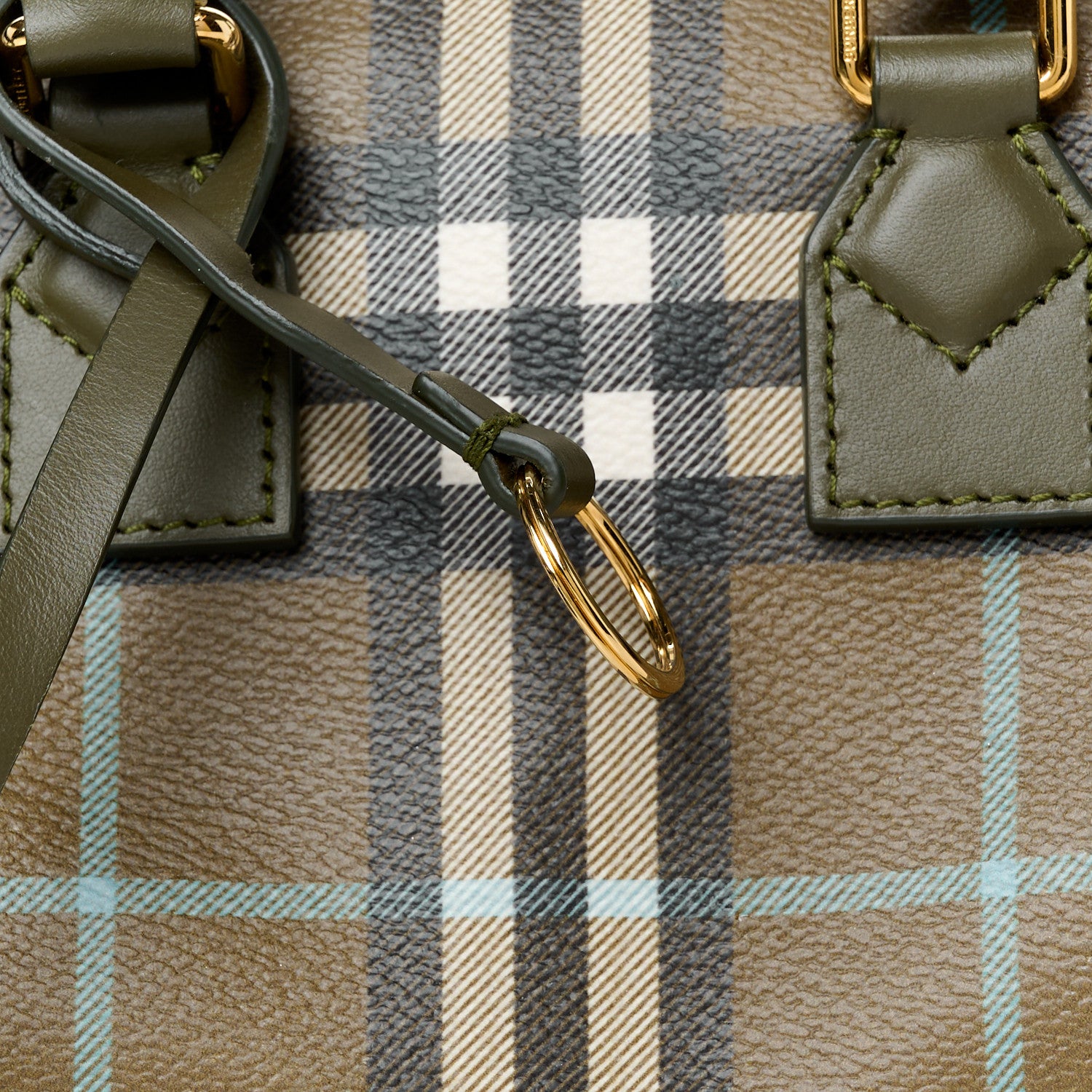 Burberry Vintage Check Mini Bowling Bag Olive Green 7 of 9