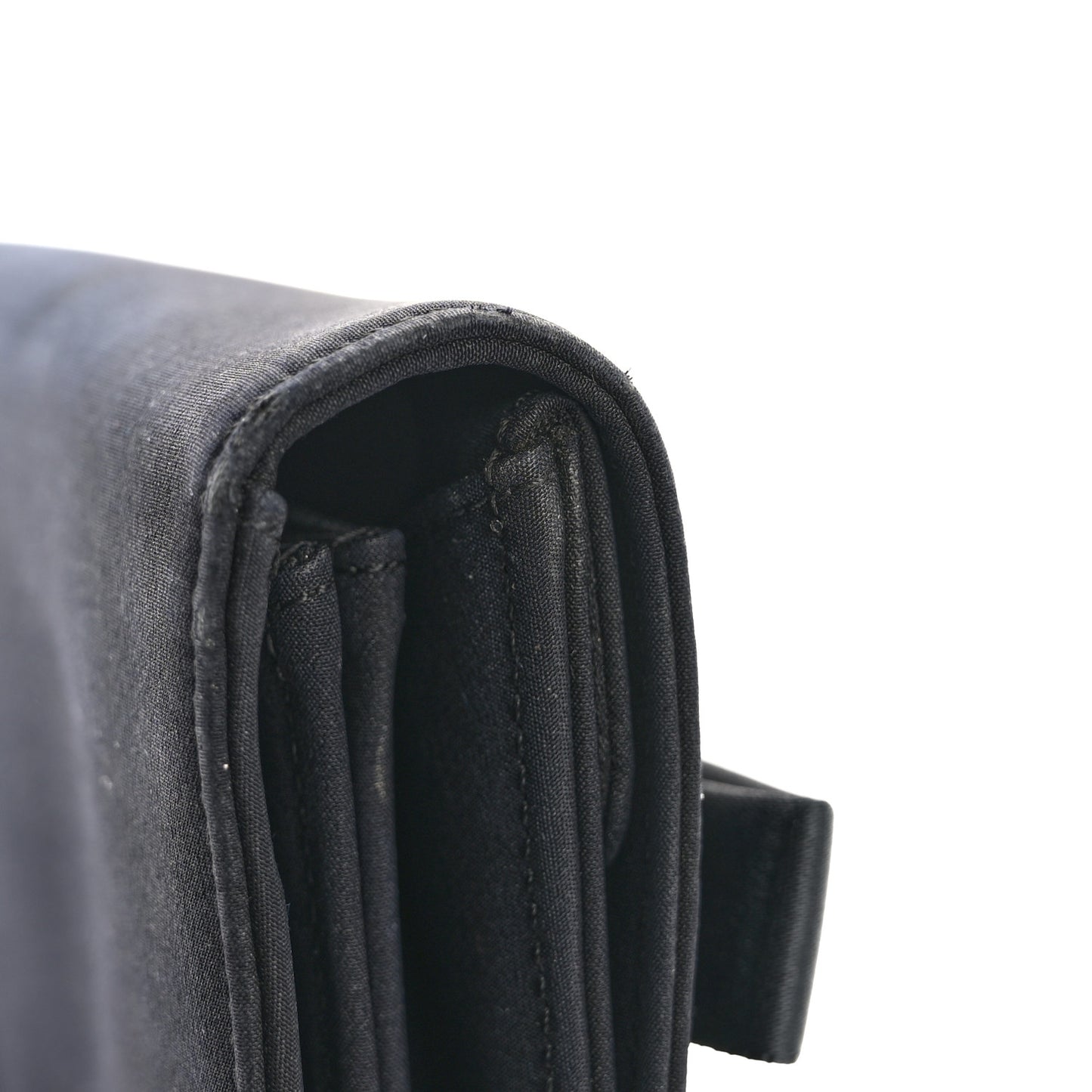 Satin Ribbon Bow Clutch Black
