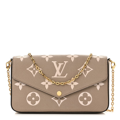 Louis Vuitton Empreinte Monogram Giant Felicie Pochette Tourterelle Creme 1 of 9