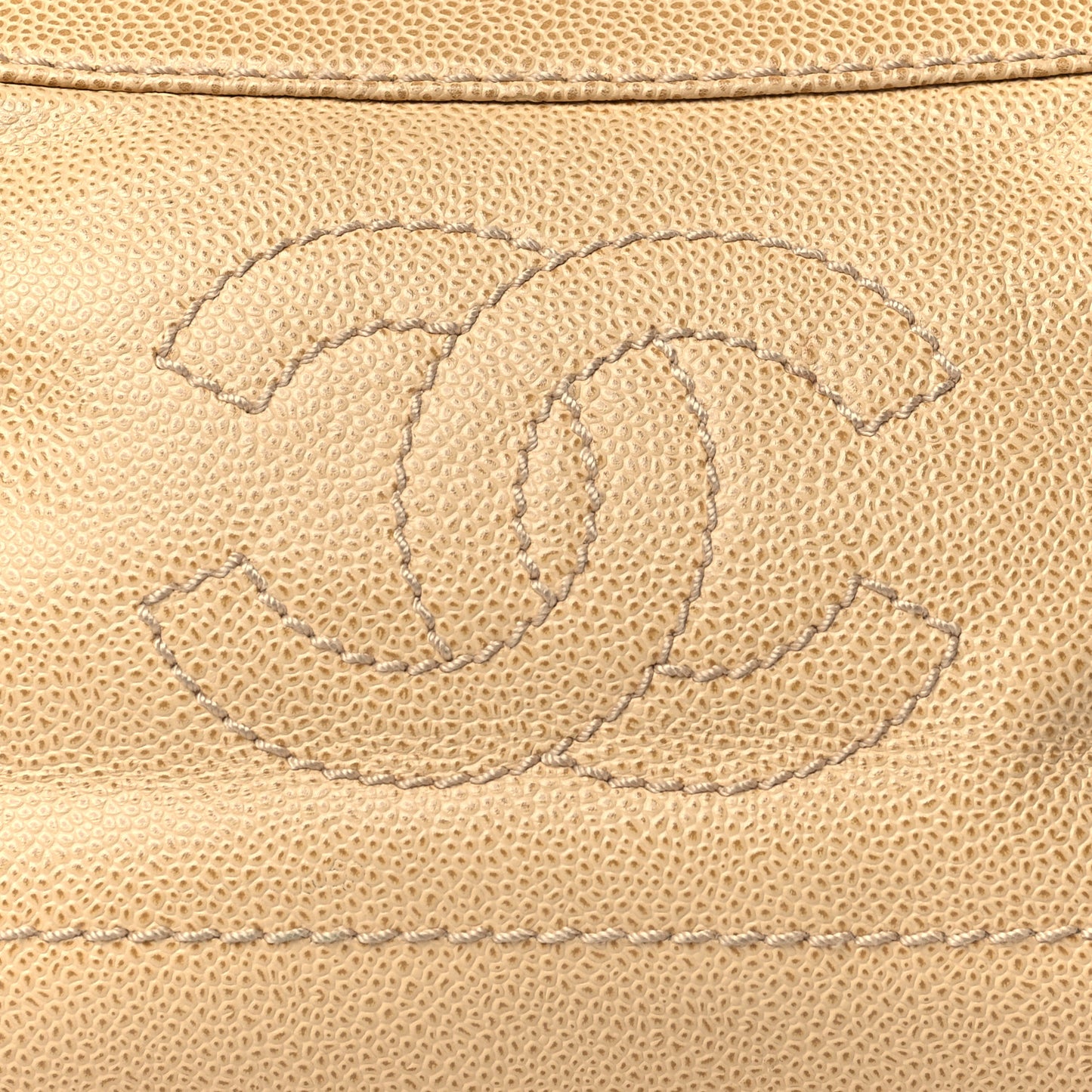 Caviar CC Wood Chain Hobo Beige
