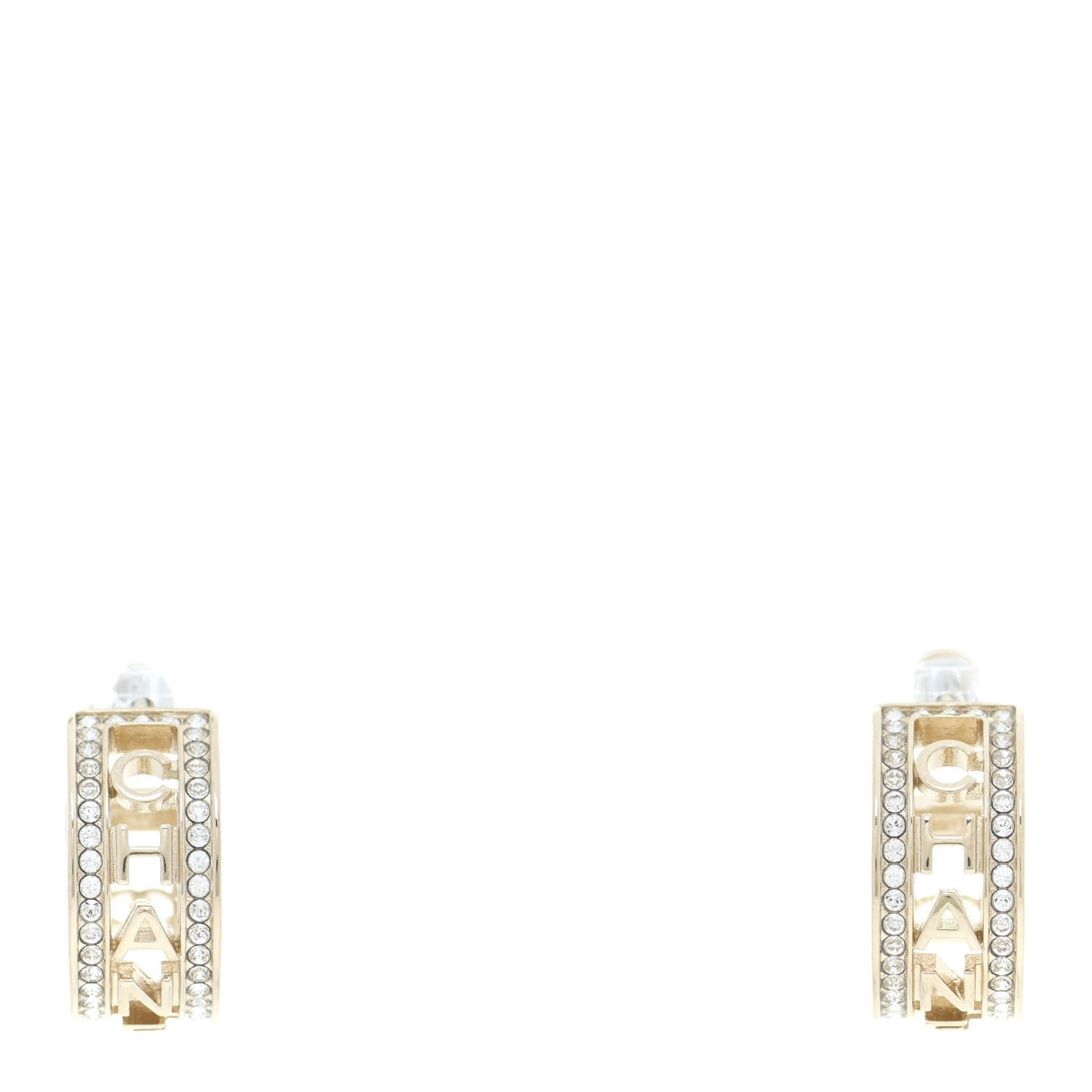 Metal Crystal Bow-tiful CC Hoop Earrings Gold
