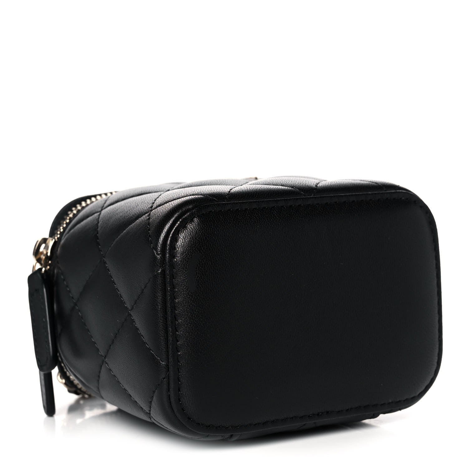 Chanel Lambskin Quilted Top Handle Mini Vanity Case With Chain Black 4 of 12
