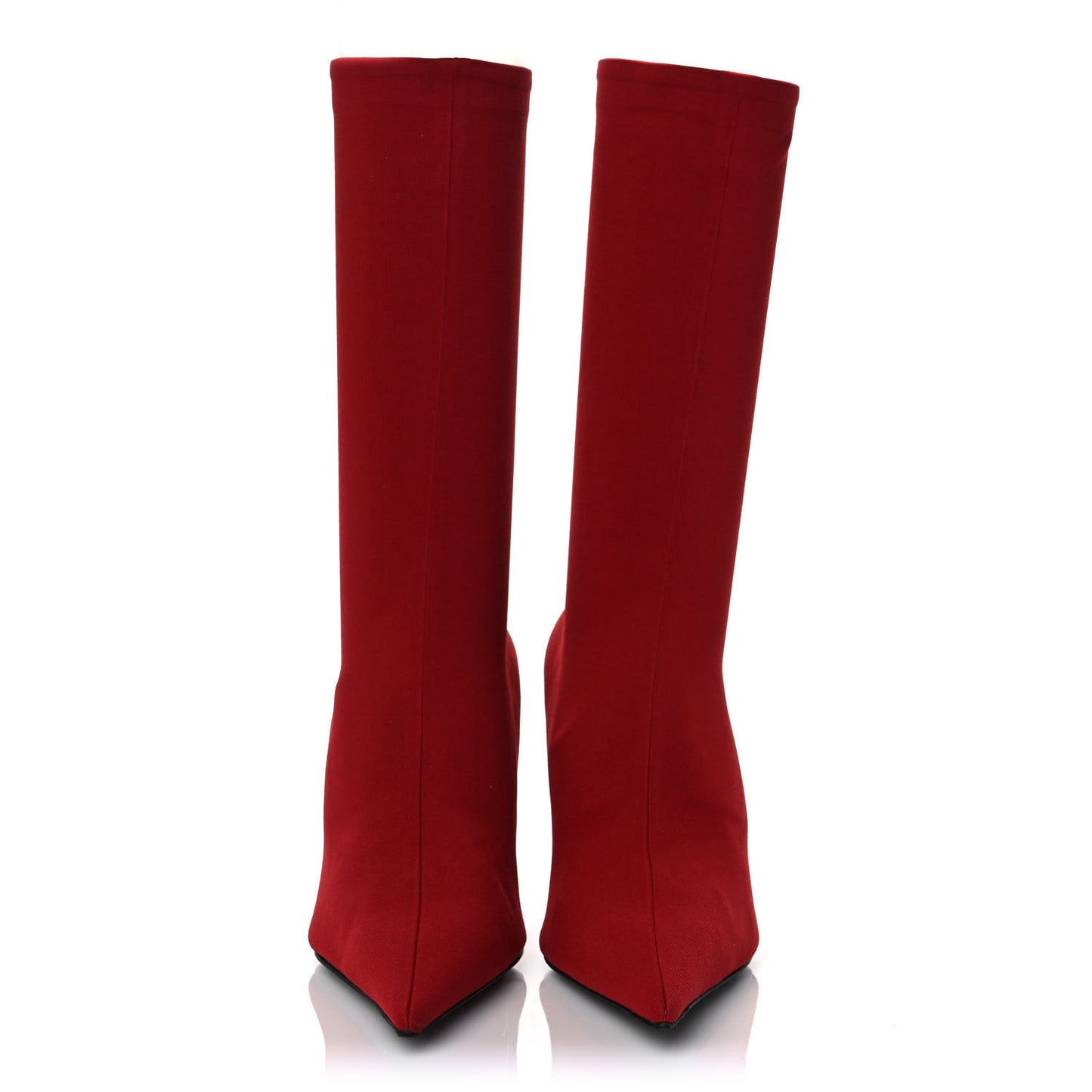 Jersey Crepe Extreme Pointed Toe Knife Booties 38 Rouge