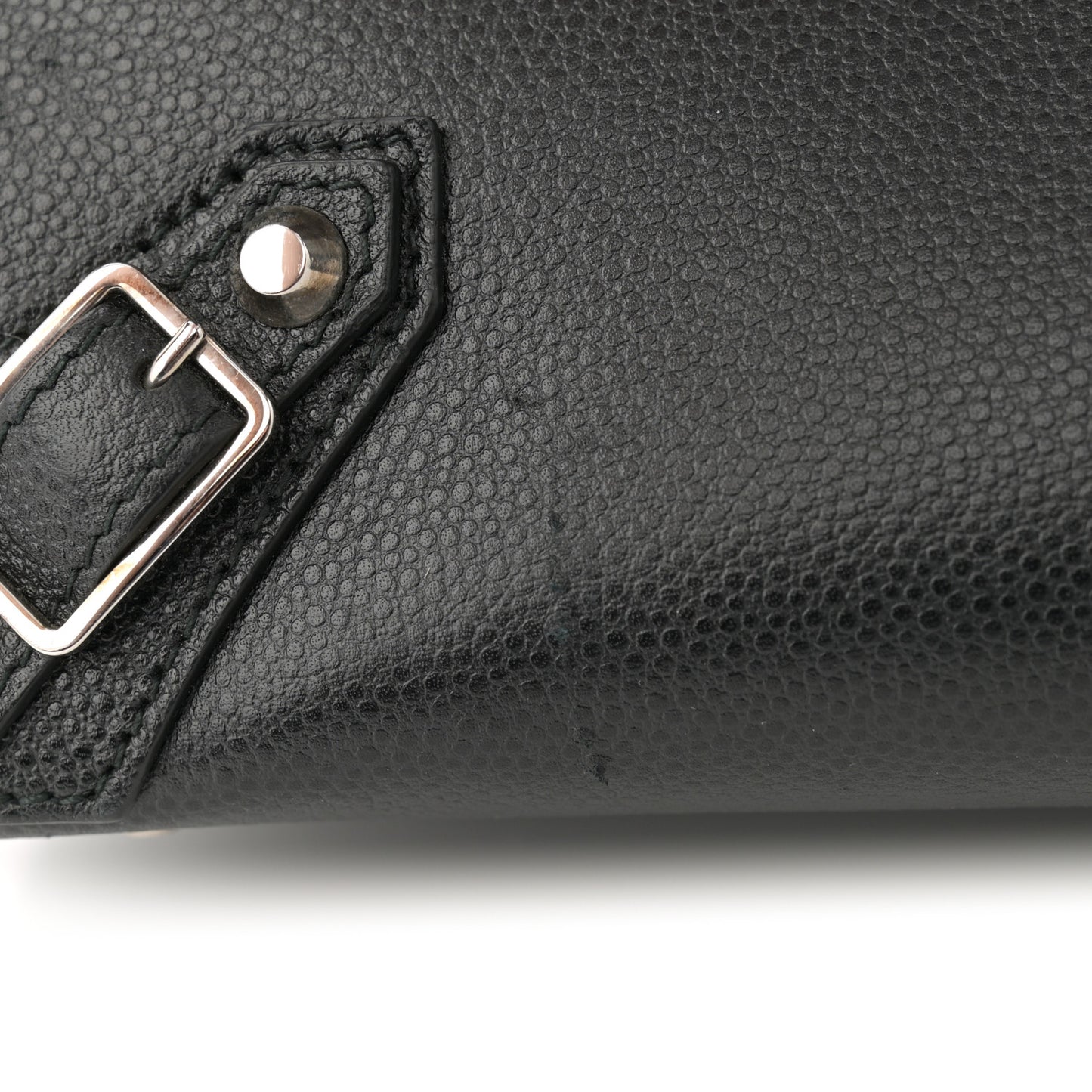Grained Calfskin Papier Flap Tote Black