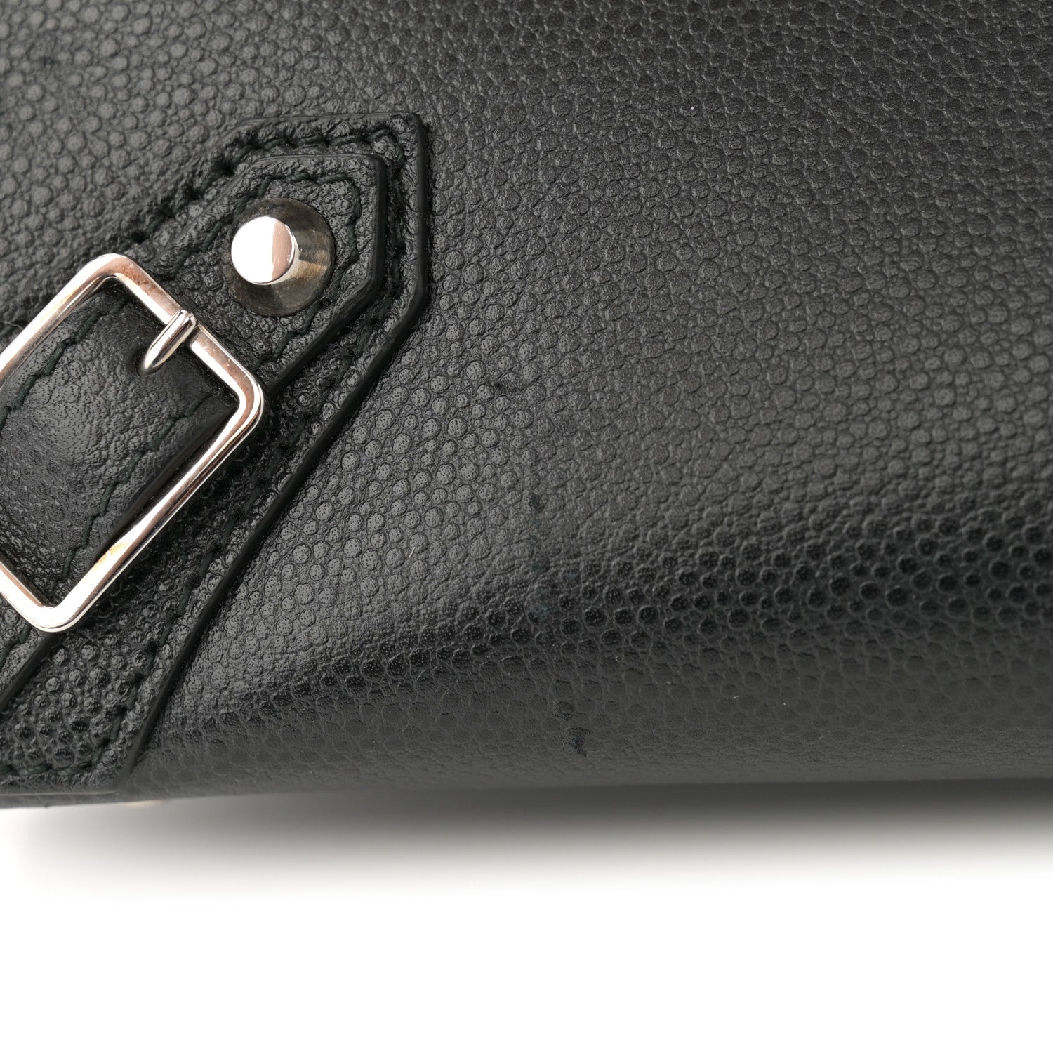 Balenciaga Grained Calfskin Papier Flap Tote Black 12 of 16
