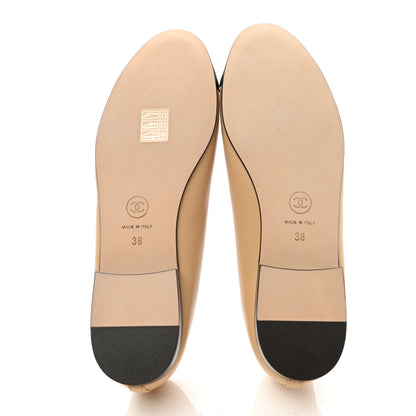Chanel Lambskin Cap Toe Ballerina Flats 38 Beige Black 5 of 8
