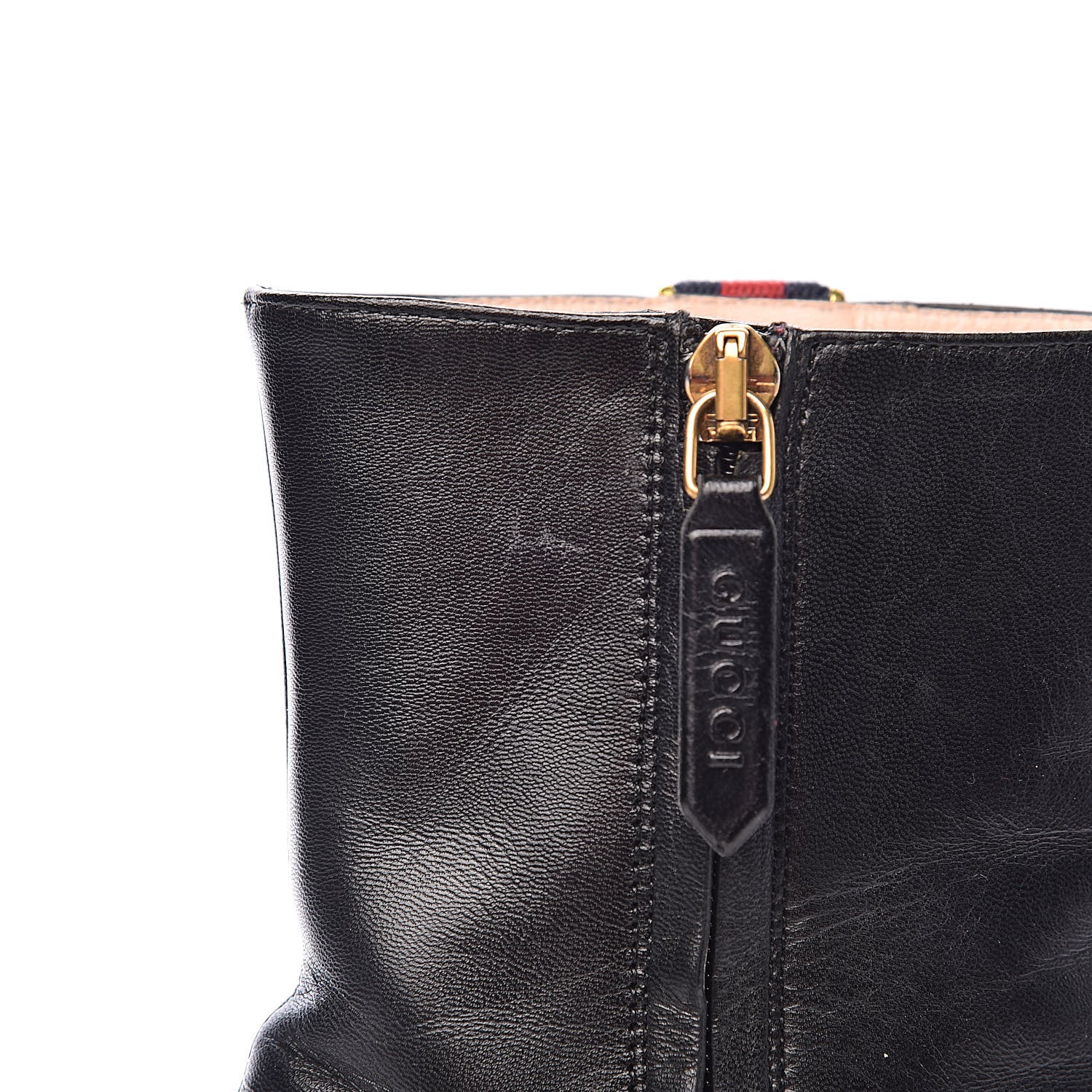 Gucci Malaga Kid Web Carly Mid Calf Boots 36 Black 9 of 14