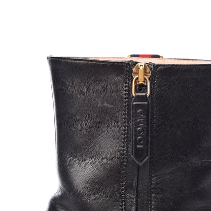 Gucci Malaga Kid Web Carly Mid Calf Boots 36 Black 9 of 14