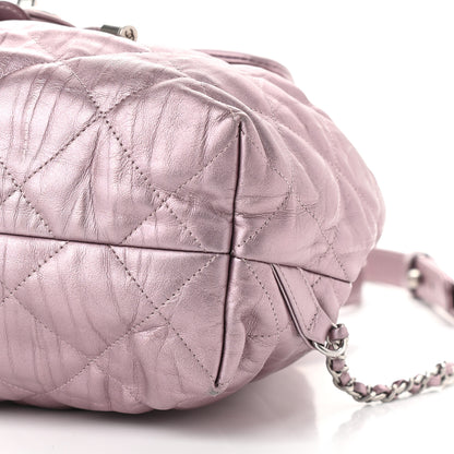 Chanel Iridescent Calfskin Quilted Ground Control Backpack Pink 9 of 10