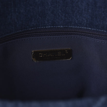 Chanel Denim Quilted Large Chanel 19 Flap Blue 8 of 10