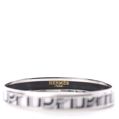 Hermes Enamel Printed Narrow Manufacture De Boucleries Bracelet 62 Faux Gris 3 of 5