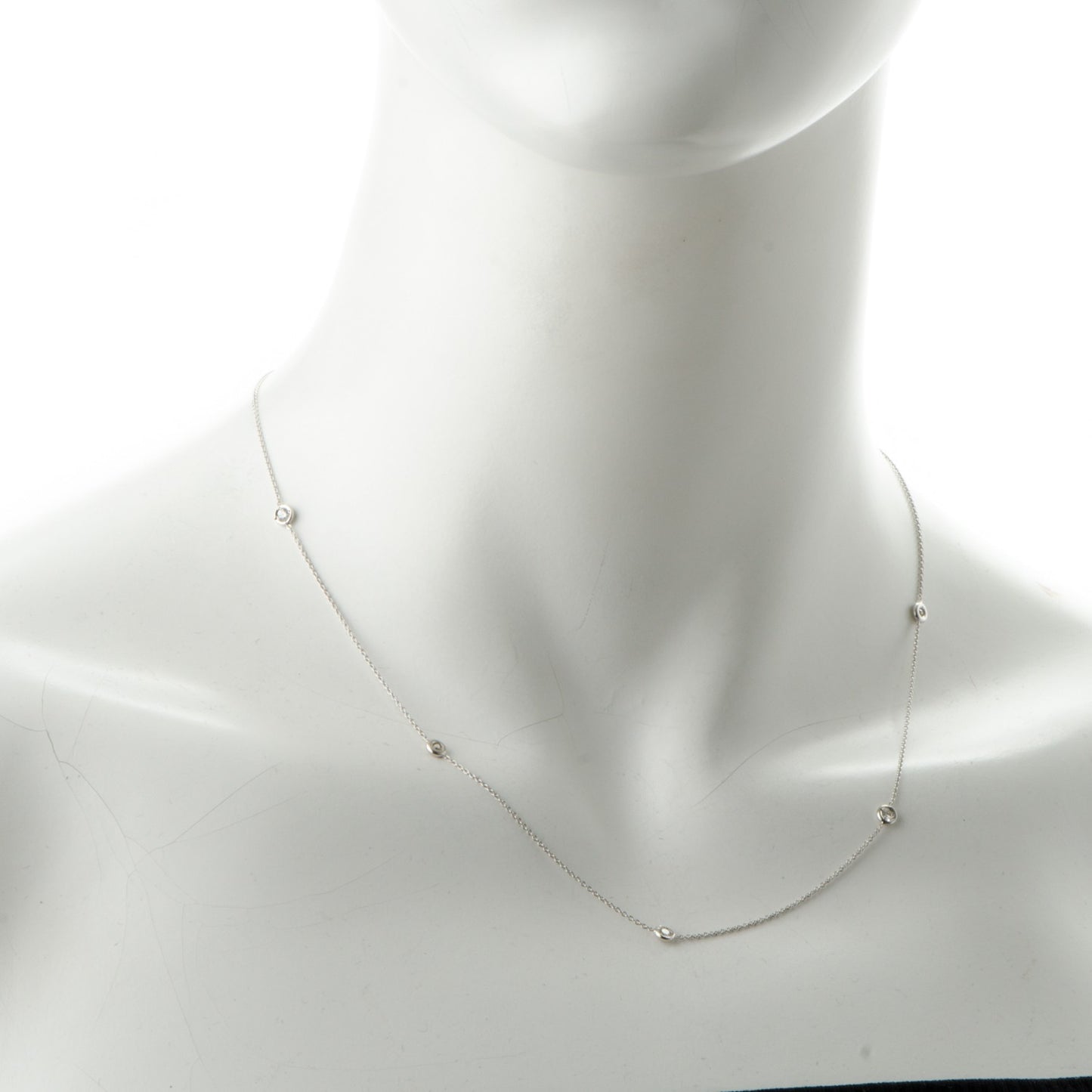 18K White Gold Elsa Peretti Diamonds by the Yard Station Necklace