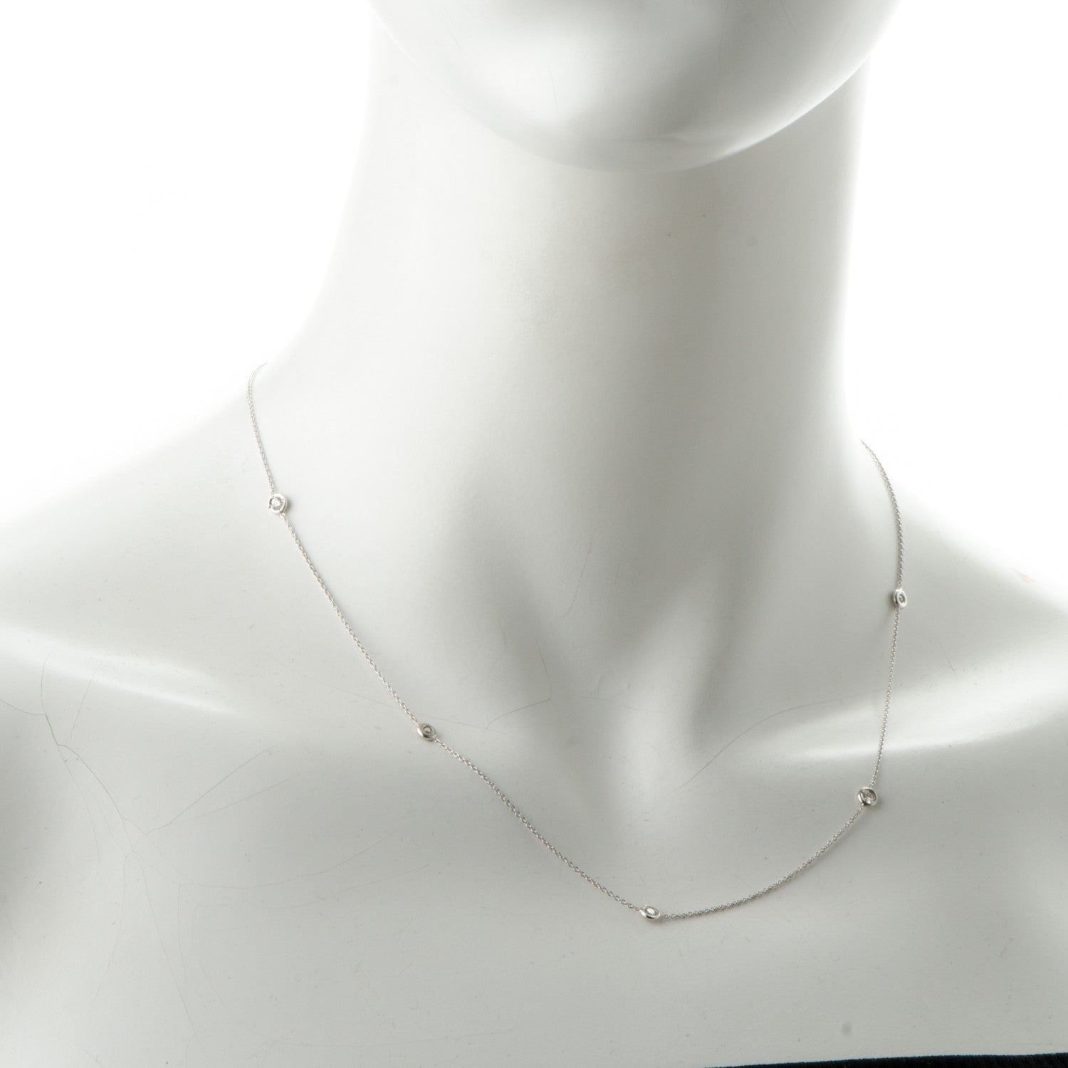 Tiffany 18K White Gold Elsa Peretti Diamonds by the Yard Station Necklace 2 of 6