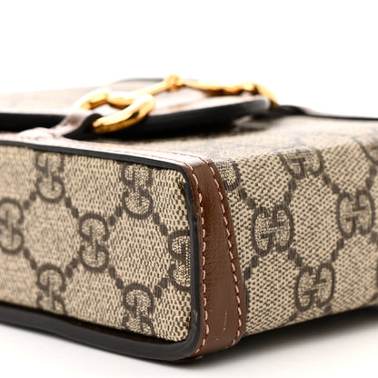 Gucci GG Supreme Monogram Mini Horsebit 1955 Crossbody Bag Beige Brown Sugar 9 of 13