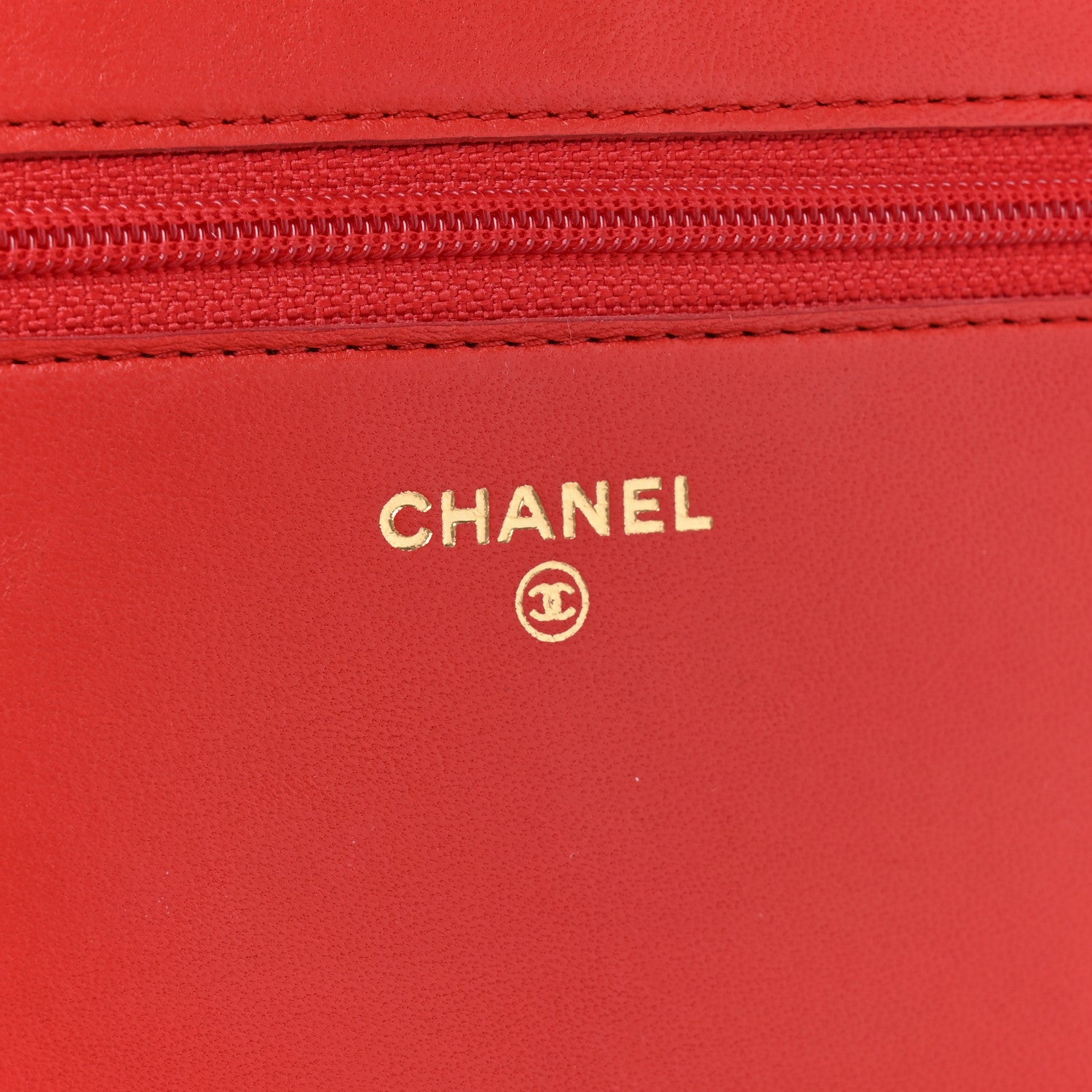 Chanel Lambskin Quilted Boy Wallet On Chain WOC Red 6 of 16