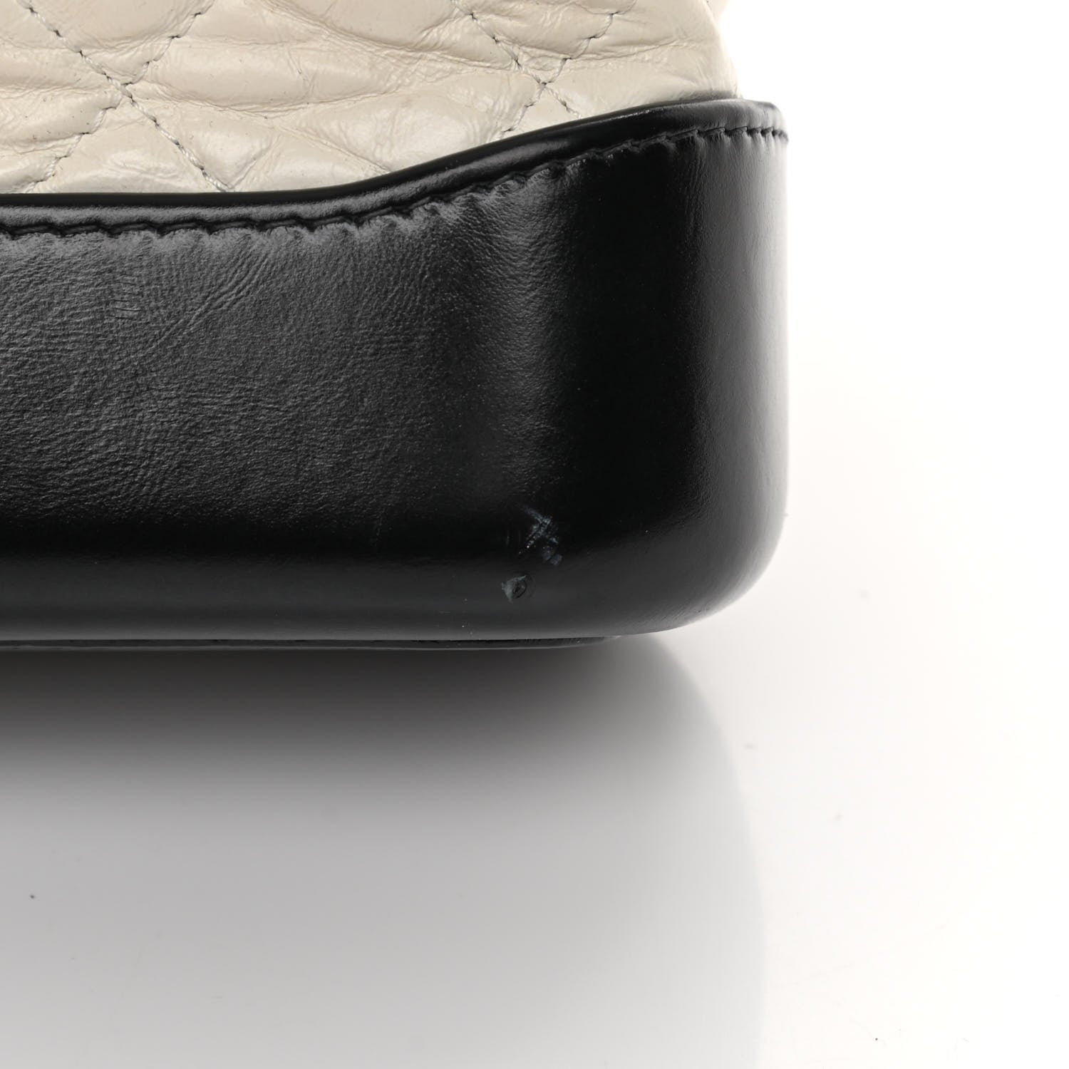 Chanel Aged Calfskin Quilted Small Gabrielle Hobo Black White 13 of 17