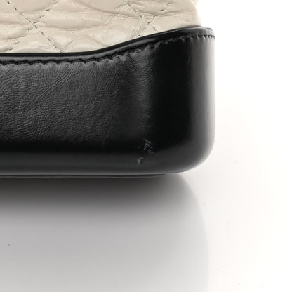 Chanel Aged Calfskin Quilted Small Gabrielle Hobo Black White 13 of 17