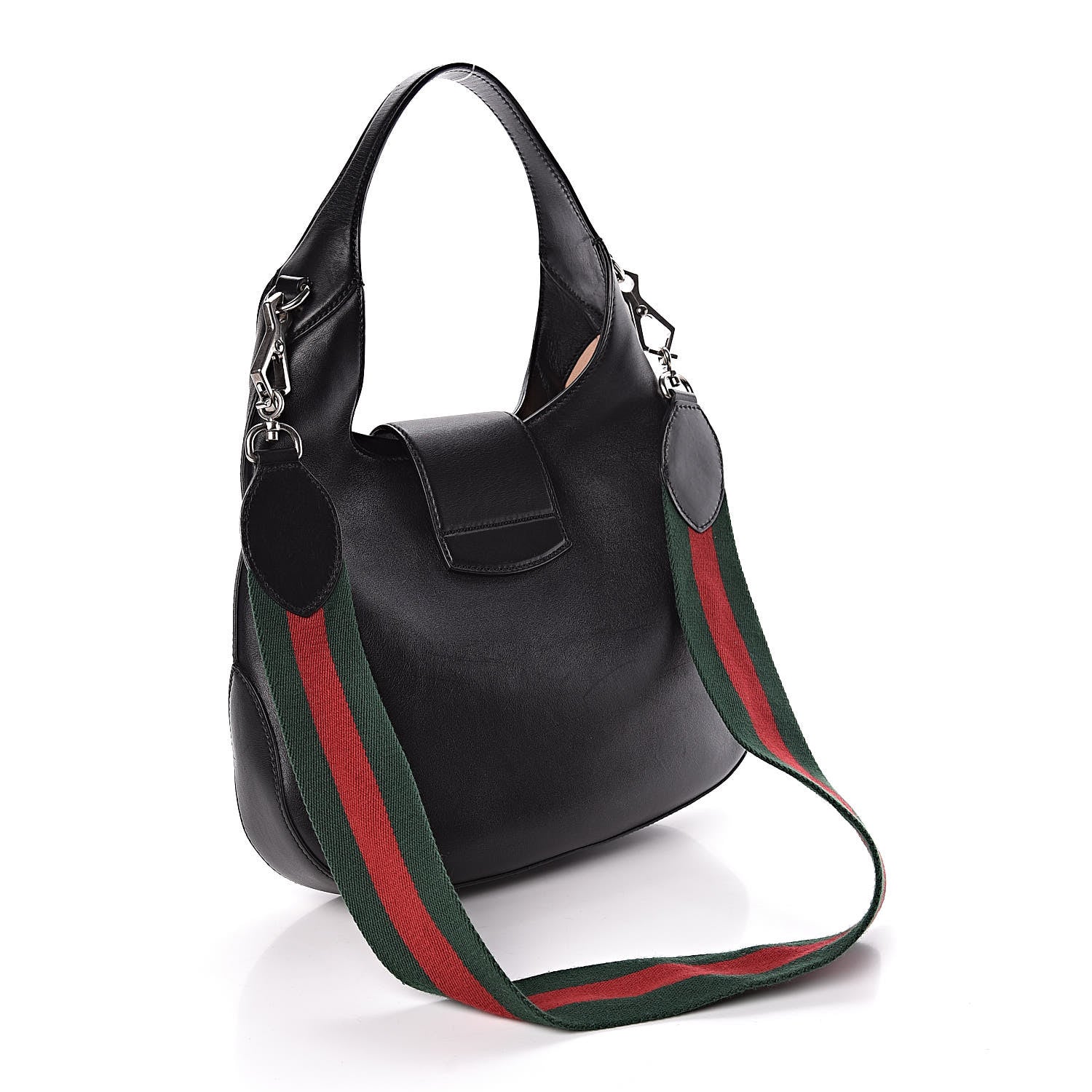 Gucci Calfskin Web Stripe Small Dionysus Hobo Black 3 of 15