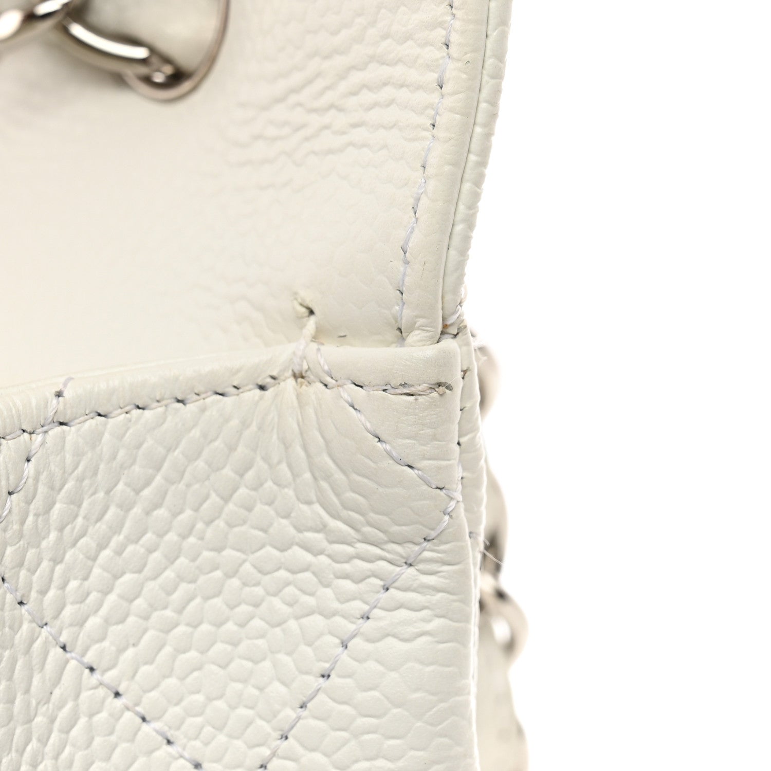Chanel Caviar Quilted Jumbo Single Flap White 12 of 13
