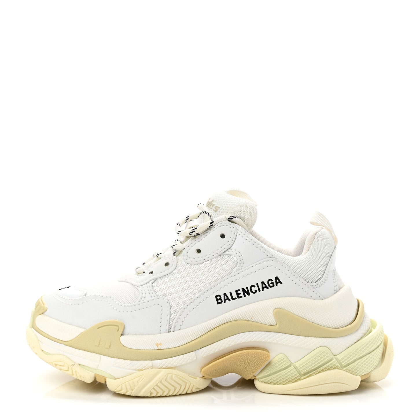 Fabric Mesh Womens Triple S Sneakers 35 White