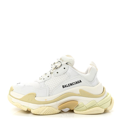 Balenciaga Fabric Mesh Womens Triple S Sneakers 35 White 1 of 9