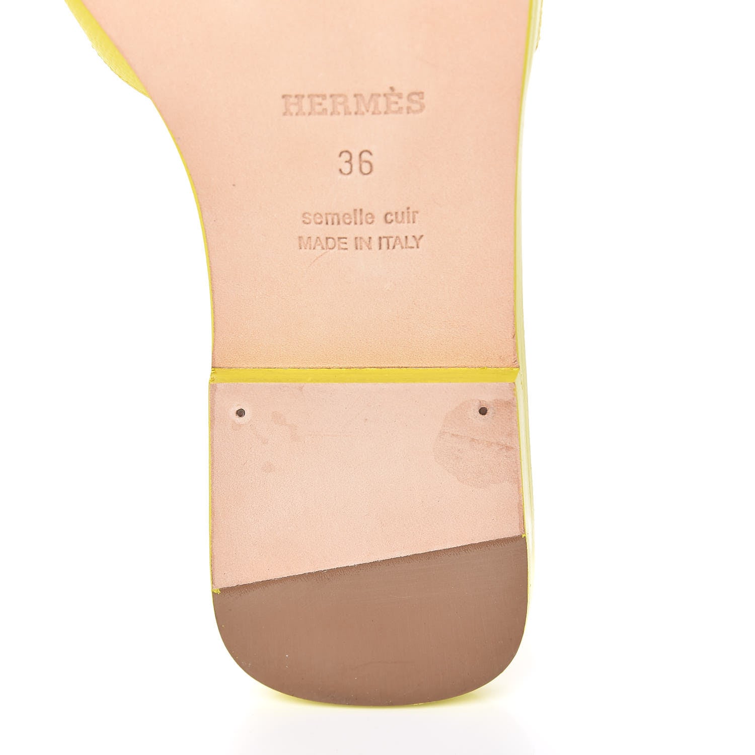 Hermes Epsom Oran Sandals 36 Jaune Pollen 9 of 9