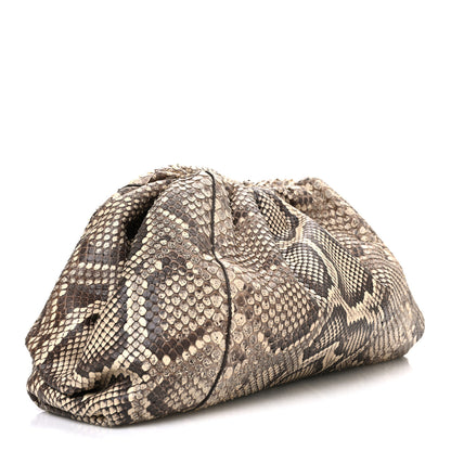 Bottega Veneta Snakeskin The Pouch Oversized Clutch Naturale 3 of 11