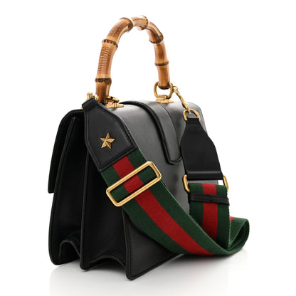 Gucci Moon Calfskin Web Medium Dionysus Bamboo Top Handle Bag Black 3 of 11