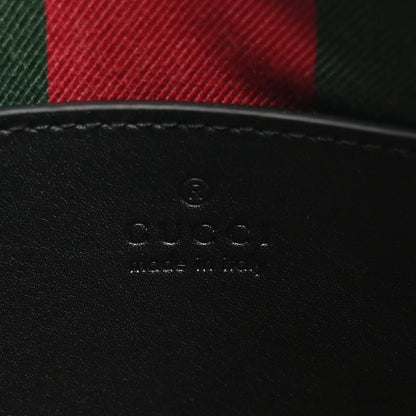 Gucci GG Supreme Monogram Textured Calfskin Small Emblem Shoulder Bag Beige Black 6 of 10