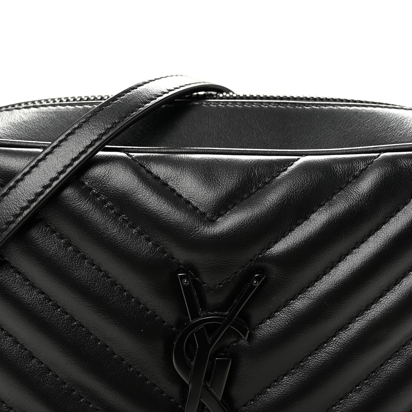 Calfskin Matelasse Monogram Monochrome Lou Camera Bag Black