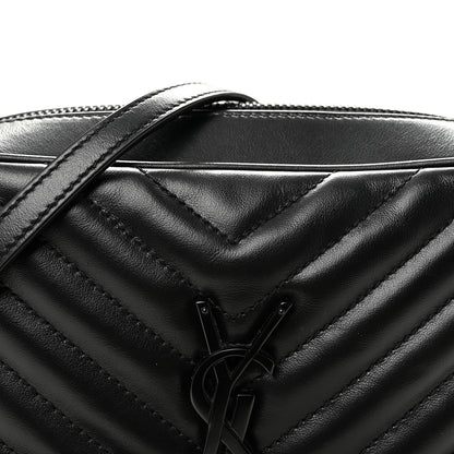 Saint Laurent Calfskin Matelasse Monogram Monochrome Lou Camera Bag Black 7 of 9