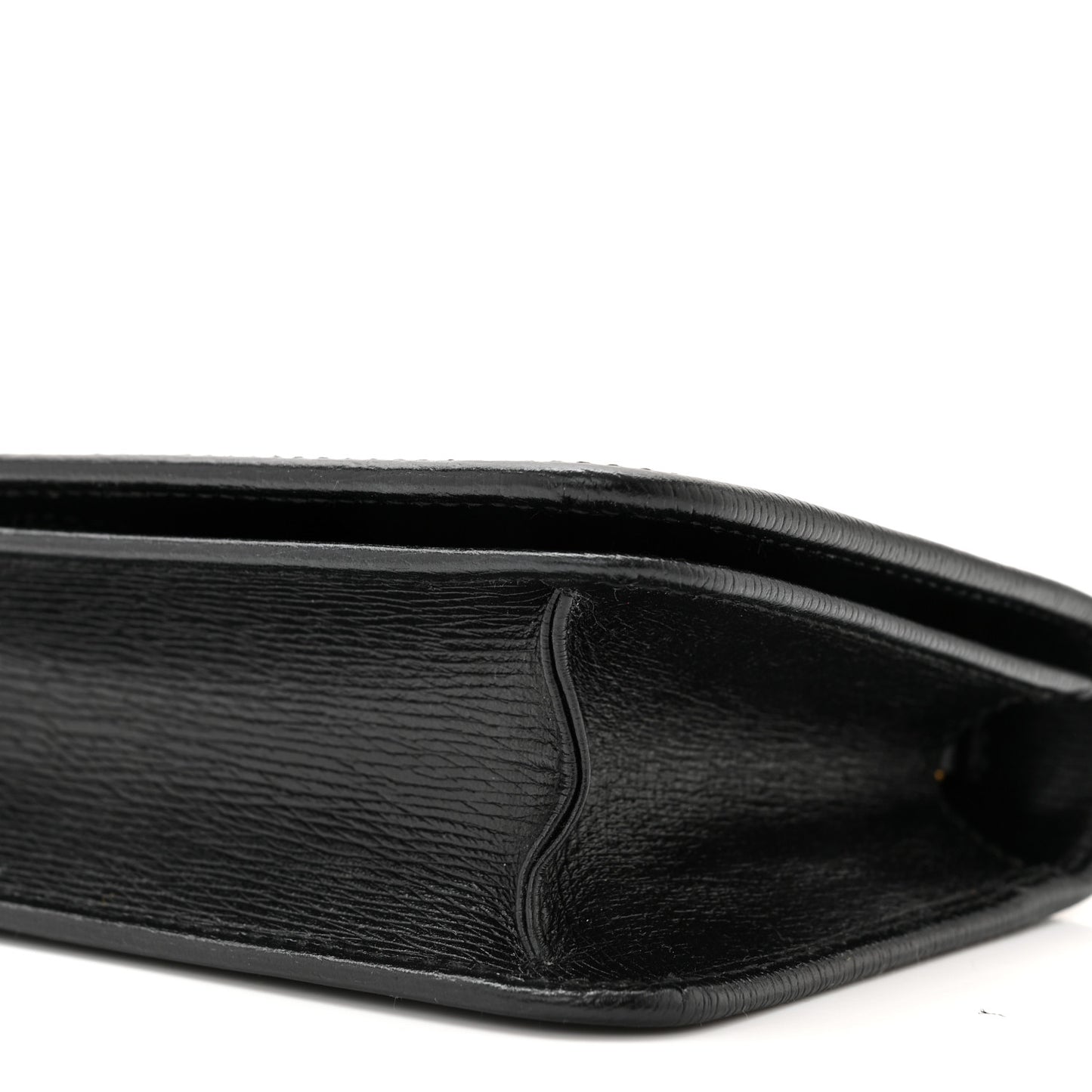 Dollar Calfskin Garden Mystic Eye Chain Wallet Black