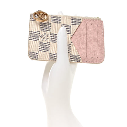 Louis Vuitton Damier Azur Zipped Romy Card Holder  Rose Ballerine 2 of 6