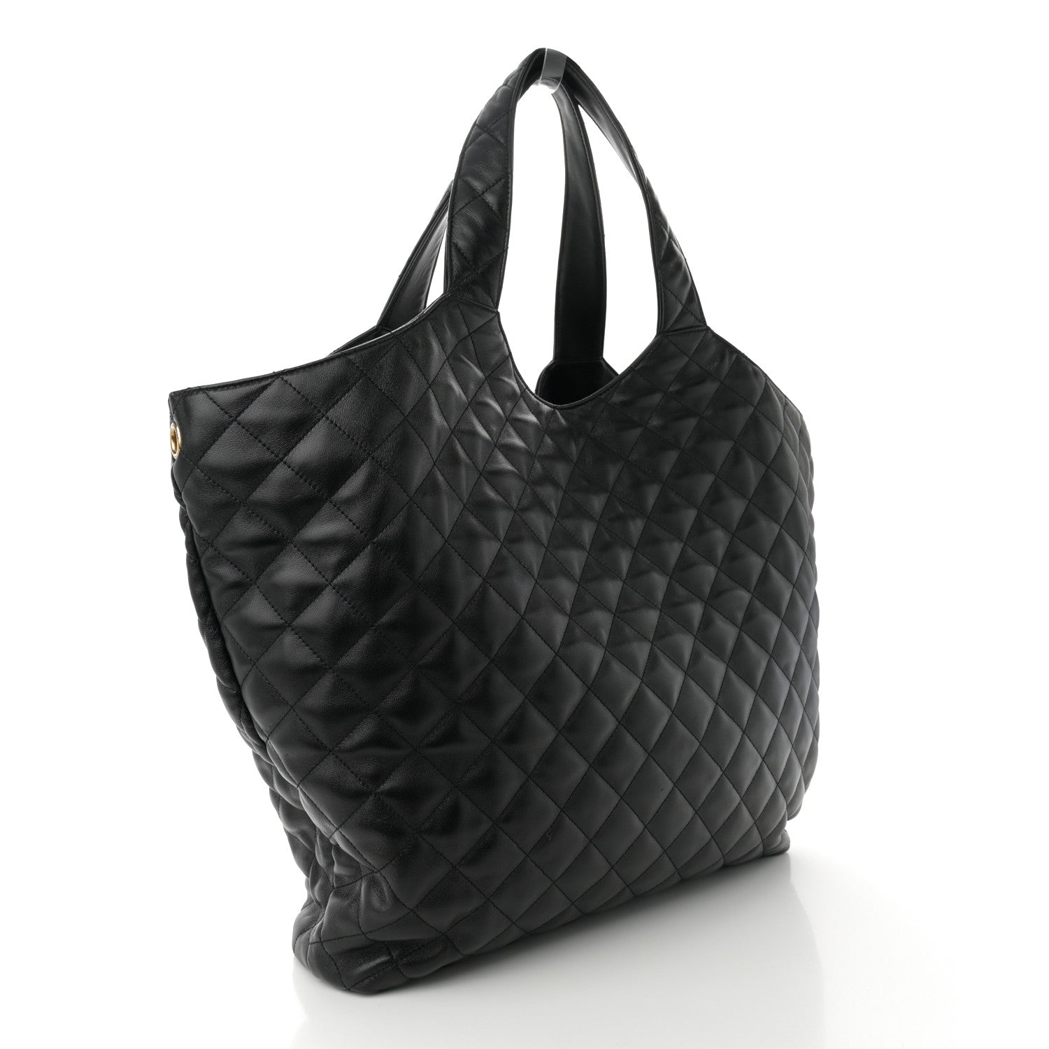 Saint Laurent Lambskin Quilted Maxi Icare Shopping Tote Black 4 of 11