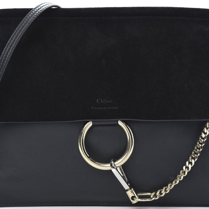 Chloe Suede Calfskin Medium Faye Shoulder Bag Black 8 of 14