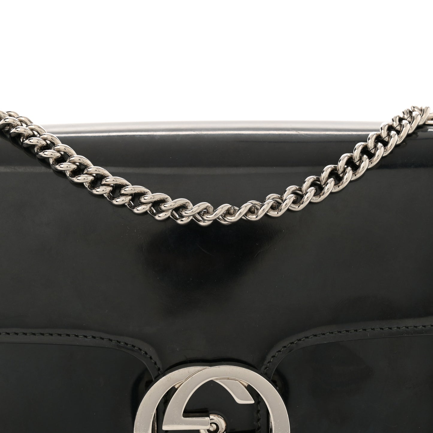 Shade Lux Calfskin Small Interlocking G Shoulder Bag Black