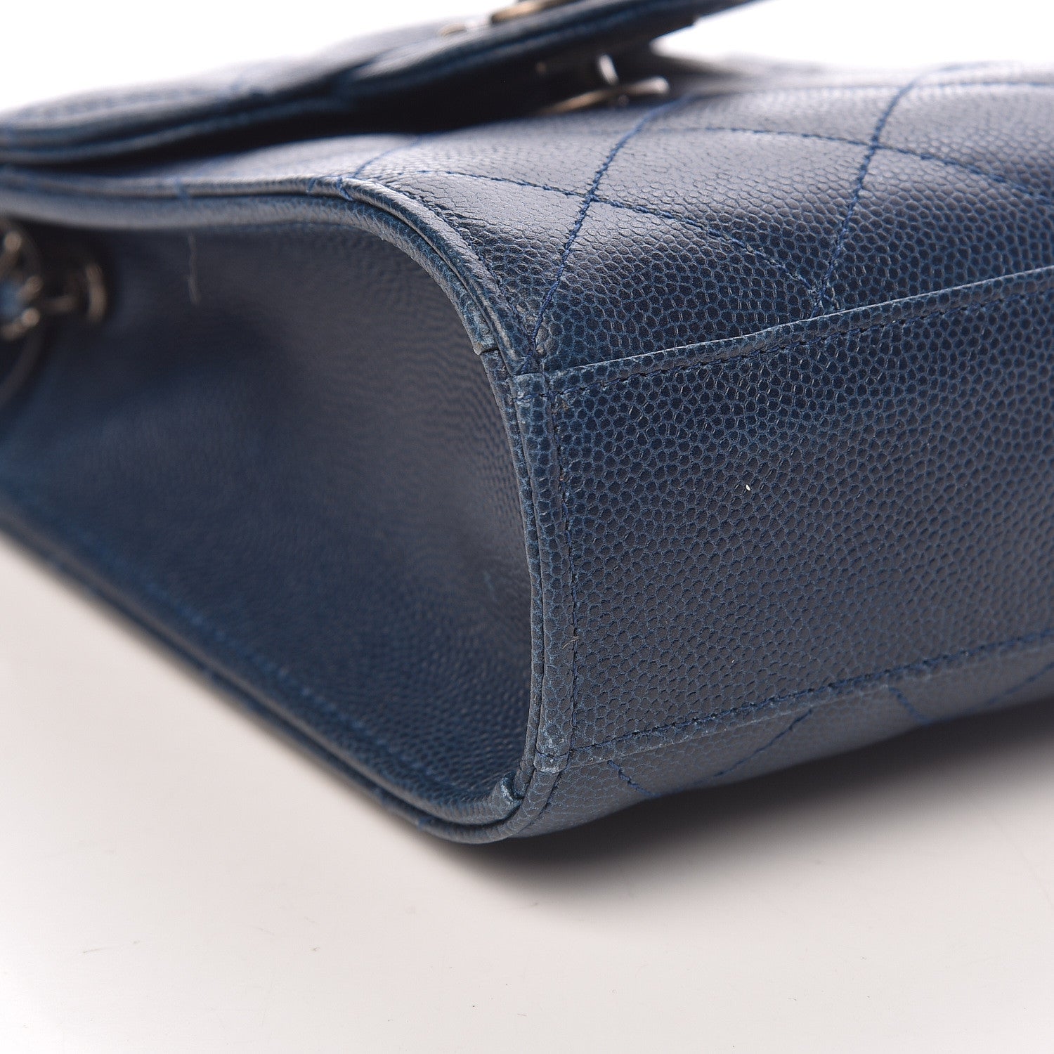 Chanel Caviar Quilted Extra Mini Wallet On Chain WOC Blue 10 of 11