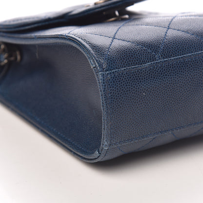 Chanel Caviar Quilted Extra Mini Wallet On Chain WOC Blue 10 of 11