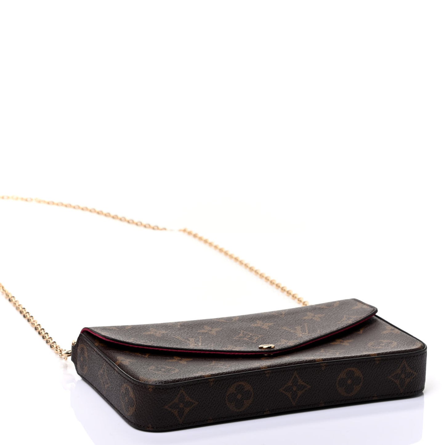 Monogram Pochette Felicie Chain Wallet Fuchsia